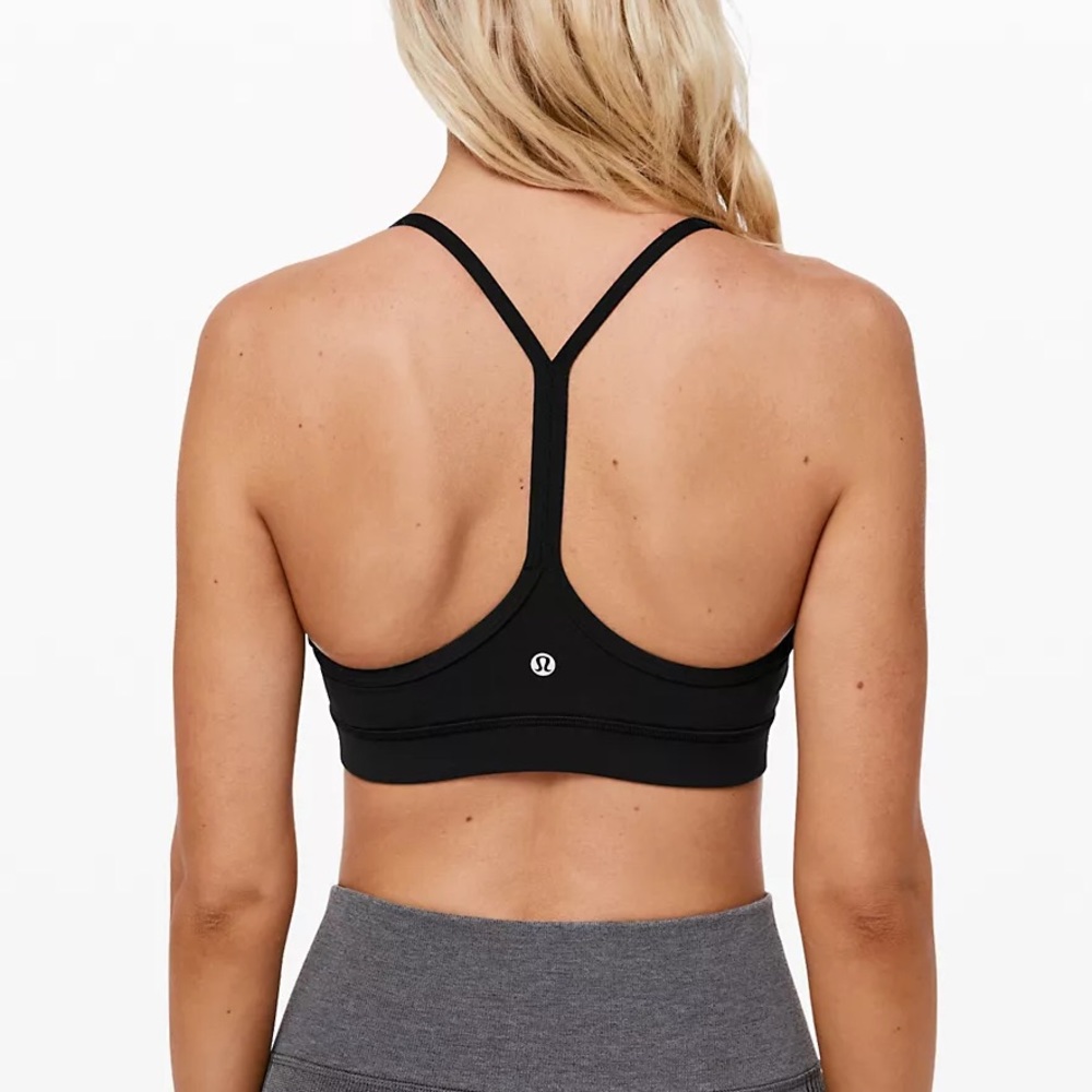 Lululemon Black Flow Y Bra Nulu Light Support